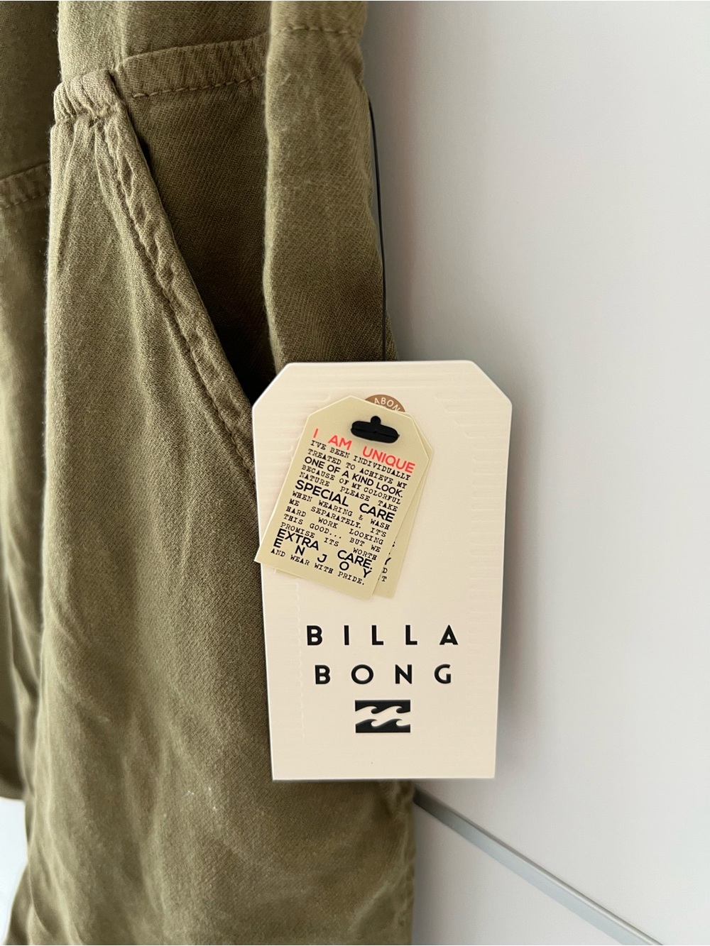 Billabong Olive Green Short Overalls new with tags - Picture 7 of 11
